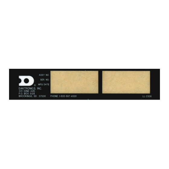 Daktronics VX-2428 Dynamic Message Sign Manuals