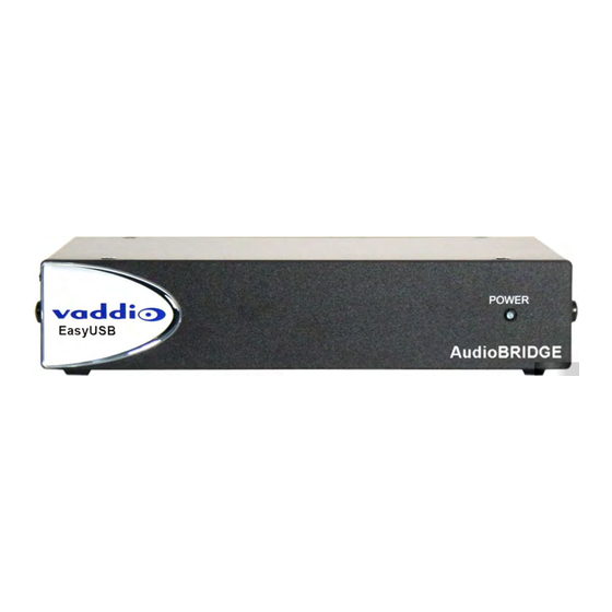 VADDIO EasyUSB AudioBRIDGE Installation And User Manual