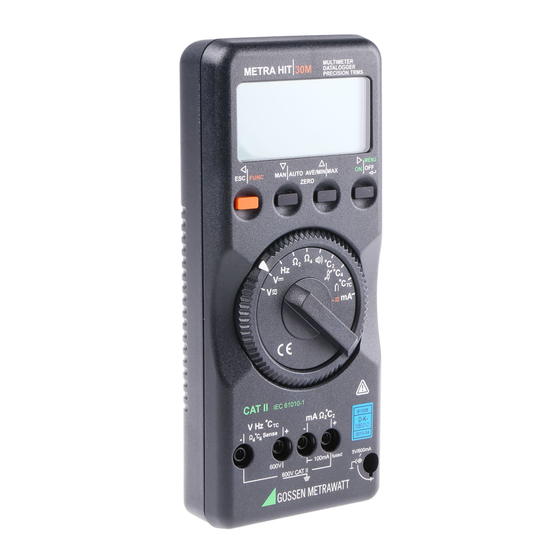Gossen MetraWatt METRAHIT 30M Operating Instructions Manual