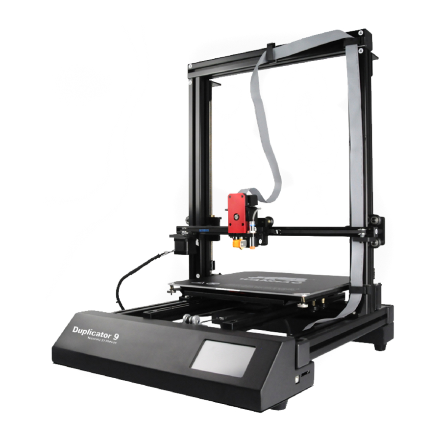 WANHAO DUPLICATOR 9 - 3D Printer Quick Start Guide