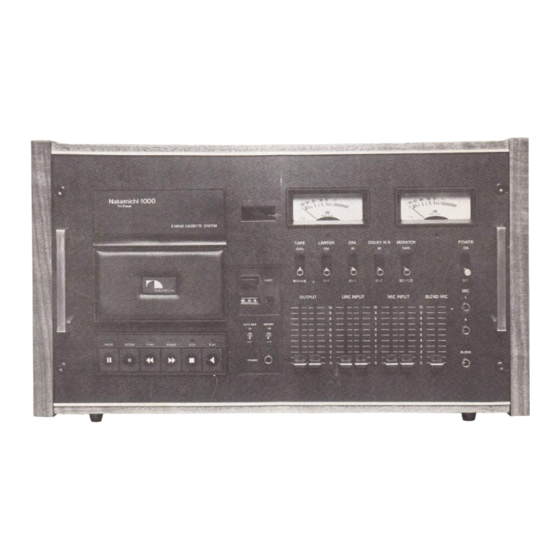 Nakamichi 1000 Tri-Tracer Operating Instructions Manual