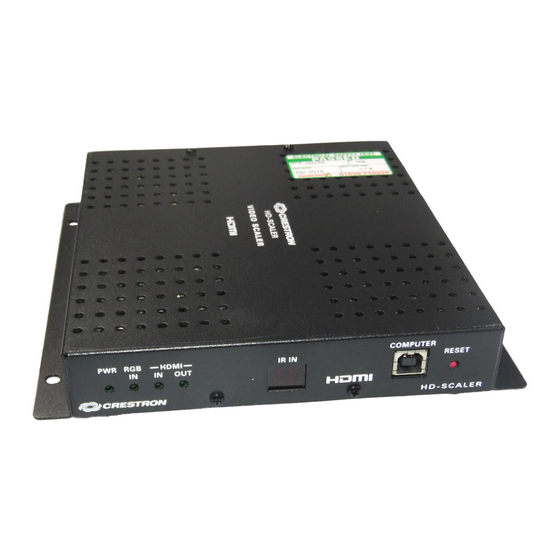 Crestron HD-SCALER Operations & Installation Manual