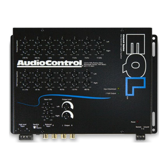 AudioControl EQL Concert Series Owner's Manual