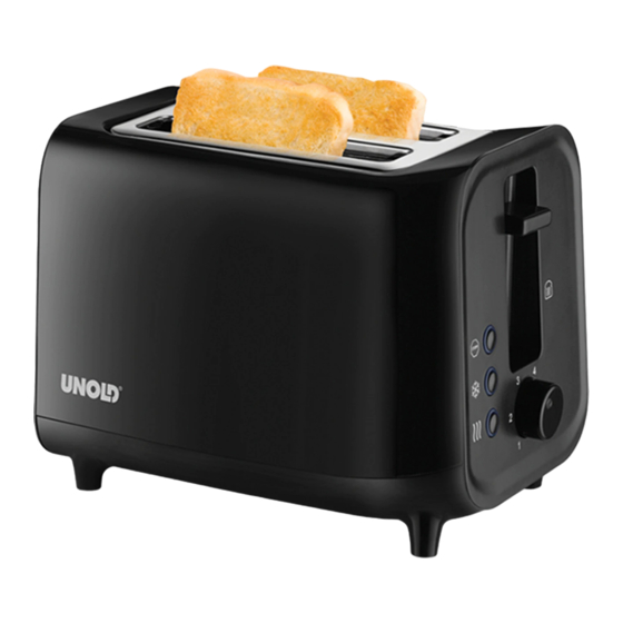 Unold TOASTER EASY BLACK 38415 Instructions For Use Manual