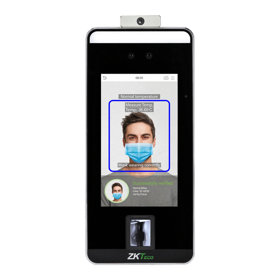 User Manuals: ZKTeco SpeedFace - V5L Terminal