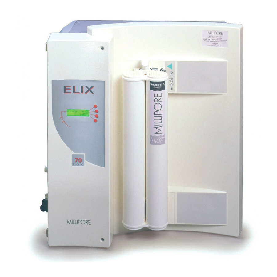 Millipore Elix 20 User Manual