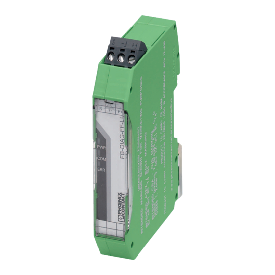 Phoenix Contact Fieldbus FB-DIAG/FF/LI Manuals