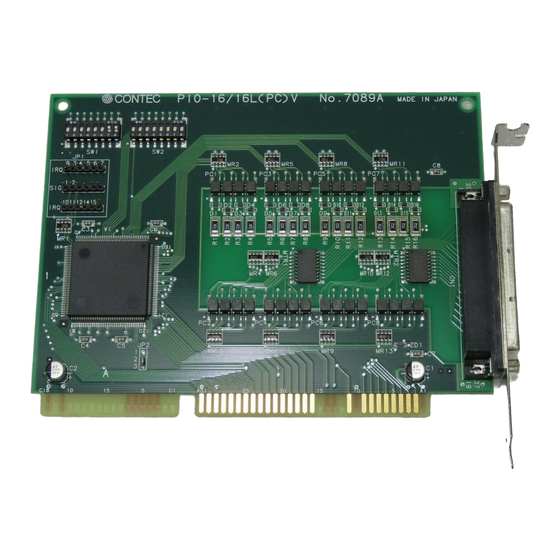 Contec PIO-16/16L(PC)V Quick Start Manual