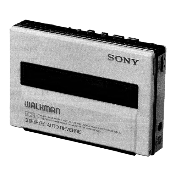 Sony WM-150 Service Manual