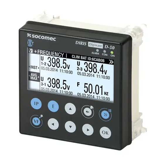 socomec DIRIS Digiware DC Installation Manual