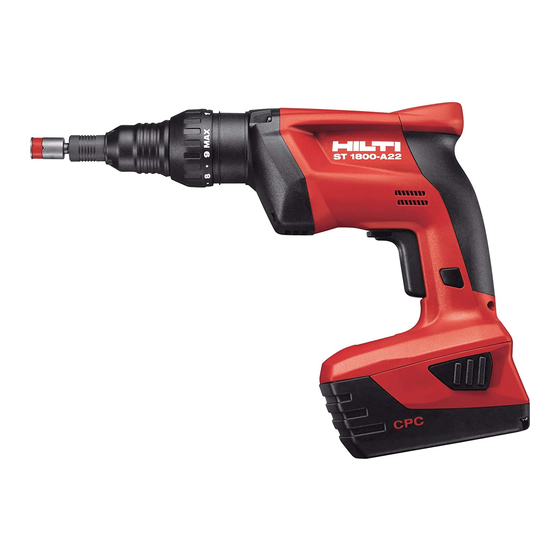 User Manuals: Hilti ST 1800-A18 Torque Screwdriver