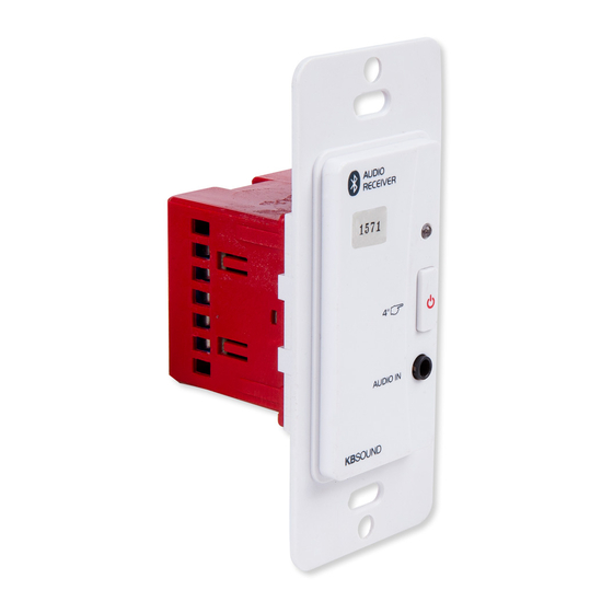 EisSound KBSOUND In-Wall Bluetooth Audio Receiver Installation And User Manual