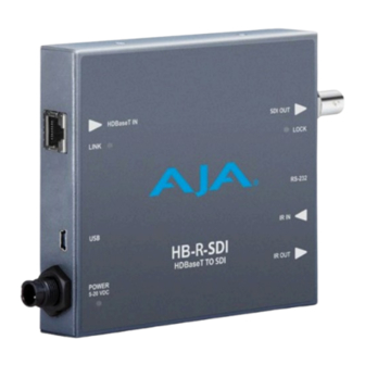 AJA HB-T-SDI Installation And Operation Manual