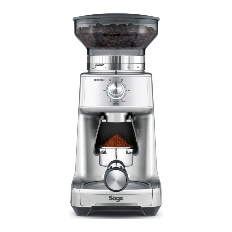 Sage the Dose Control Pro BCG600 / SCG600 - Electric Coffee Grinder Manual