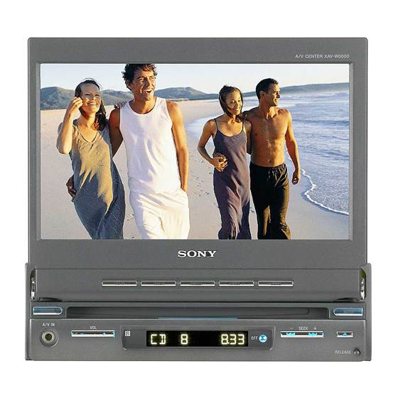 Sony XAV-A1 Operating Instructions Manual