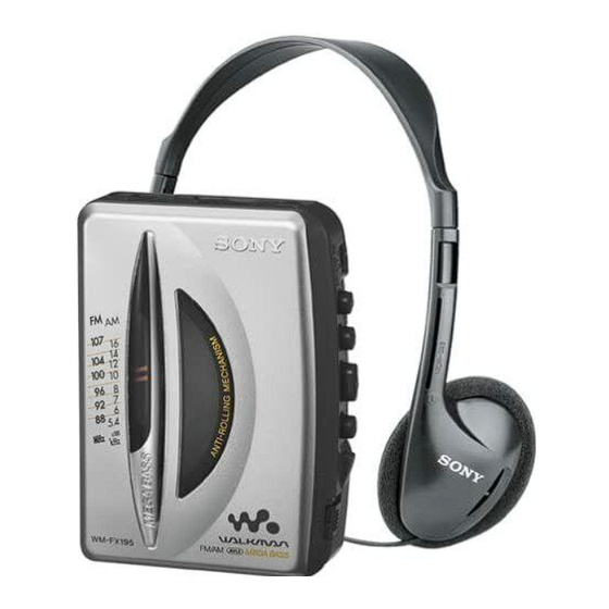 Sony Walkman WM-FX195 Operating Instructions