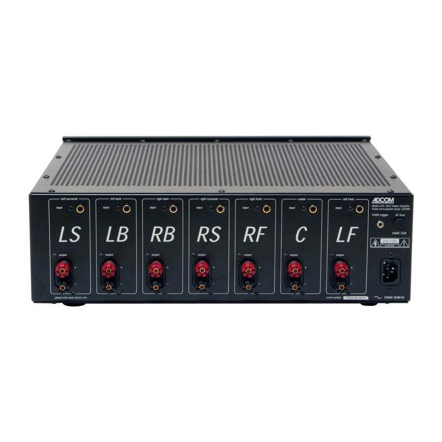 Adcom GFA-7605 Owner's Manual