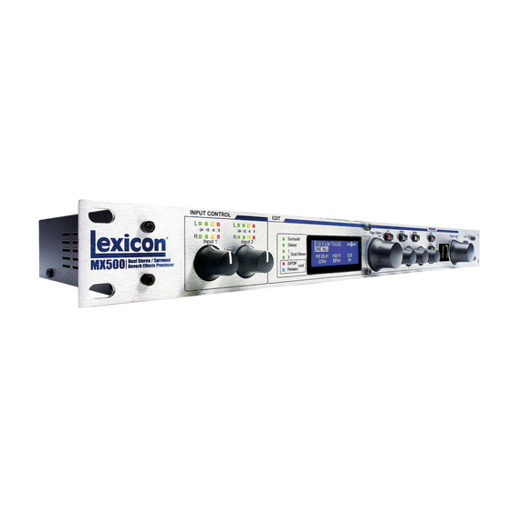 Lexicon MX500 Owner's Manual