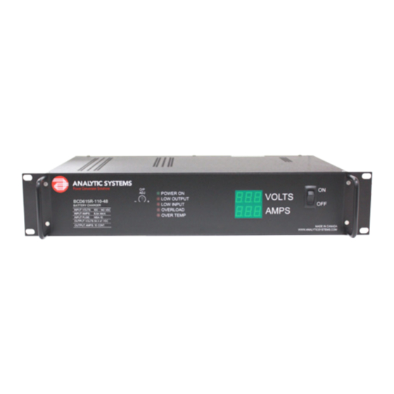 Analytic Systems BCD615R Battery Charger Manuals
