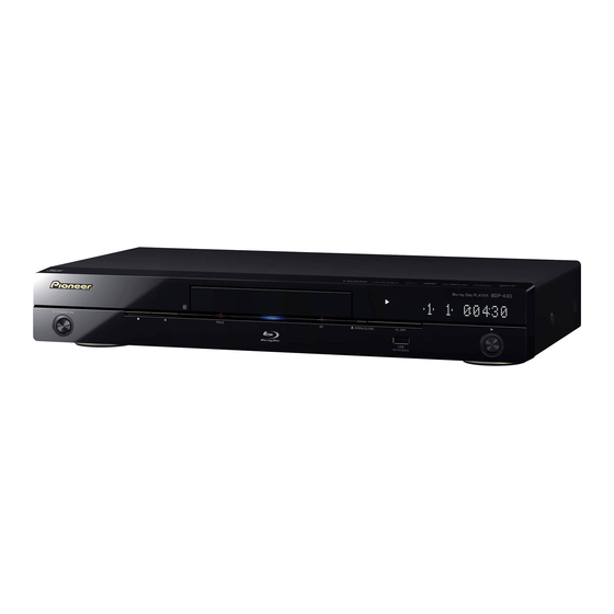 Pioneer BDP-430 Operating Instructions Manual