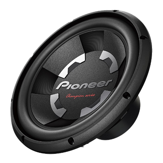 Pioneer TS-W1208D4 - 1400W 12" Premier Champion Series Subwoofer Instruction Manual