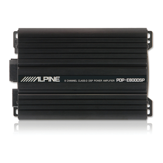 Alpine PDP-E800DSP Owner's Manual