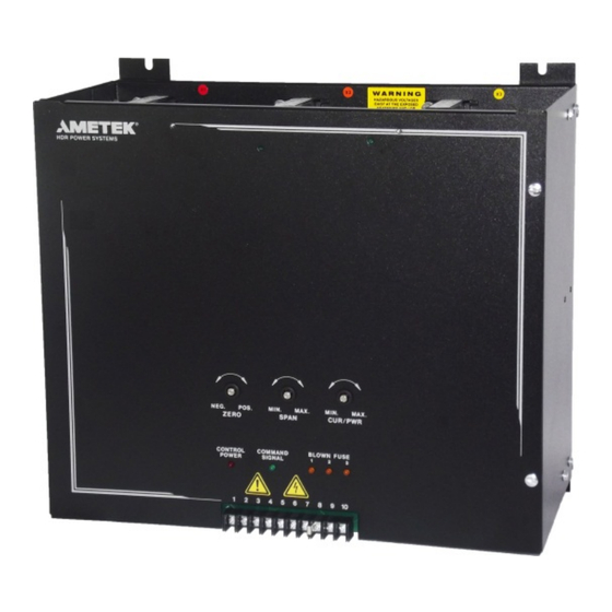 Ametek PF3 SCR Series Instruction, Operation And Maintenance Manual