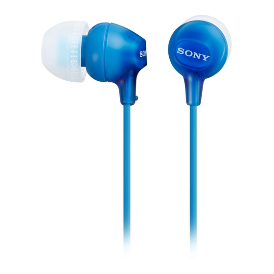 Sony MDR-EX15LP Operating Instructions