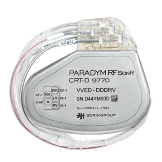 sorin PARADYM RF SonR CRT-D 9770 Manual