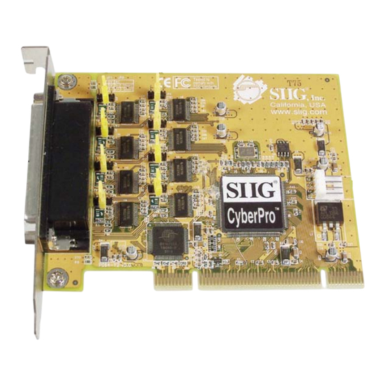 SIIG CyberPro PCI 8S Quick Installation Manual