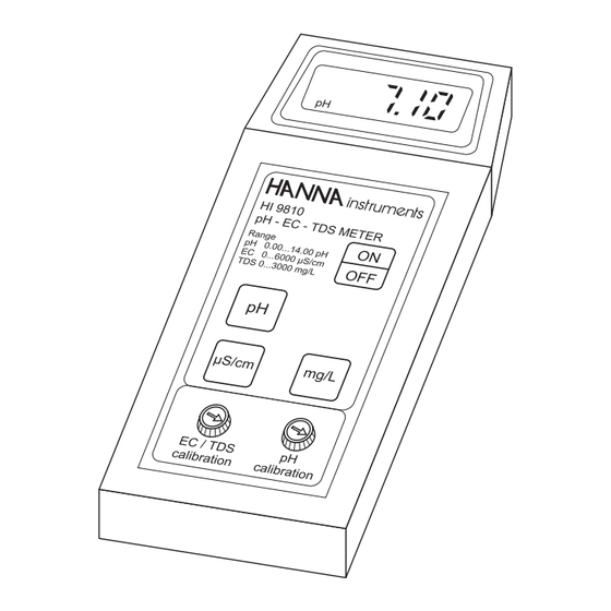 Hanna Instruments HI 9810 Instruction Manual