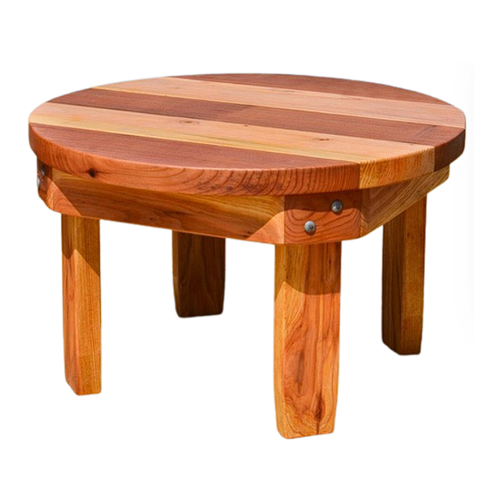 Forever Redwood ASHLEY'S ROUND SMALL WOOD SIDE TABLE Assembly Instructions Manual