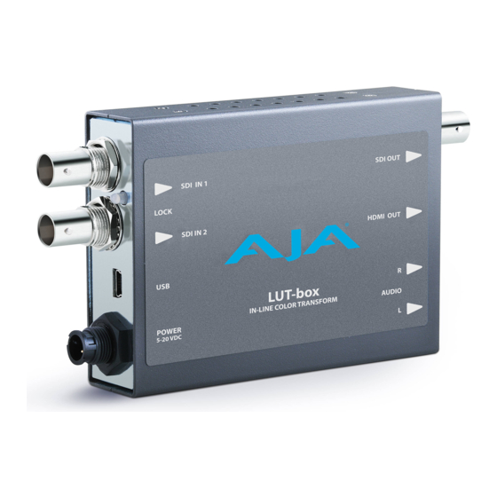 AJA LUT-box Installation & Operation Manual