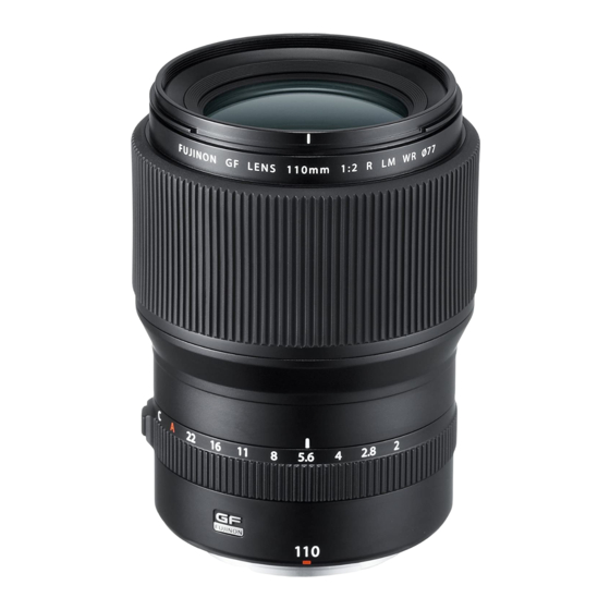 FujiFilm FUJINON GF110mmF2 R LM WR Owner's Manual
