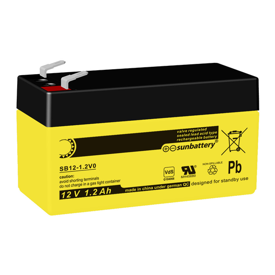 Sunbattery SB6-1,2 Instruction Manual