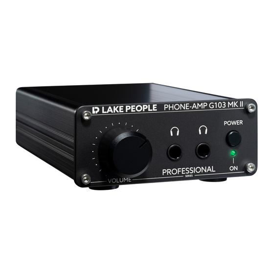 Lake People PHONE-AMP G103-MK II S Manuals