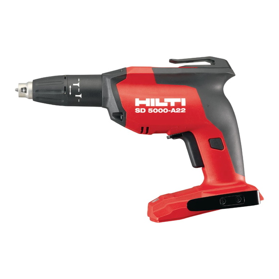 Hilti SD 5000-A22 Manual To Operations