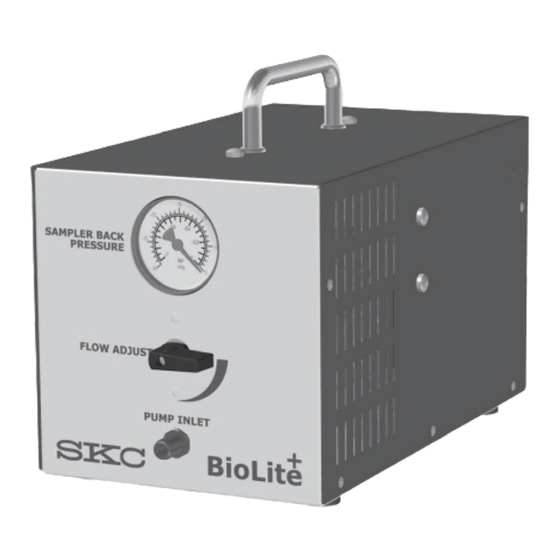 SKC BioLite Plus 228-9620 Operating Instructions Manual