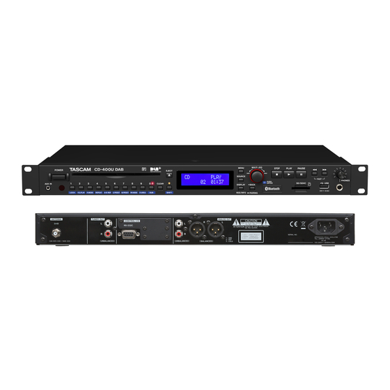 Tascam CD-400U DAB Owner's Manual