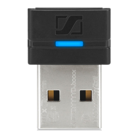 Sennheiser BTD 800 USB Quick Manual