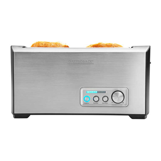 Gastroback DESIGN TOASTER Pro 4S Operating Instructions Manual