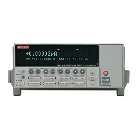 Keithley 6430 Quick Results Manual