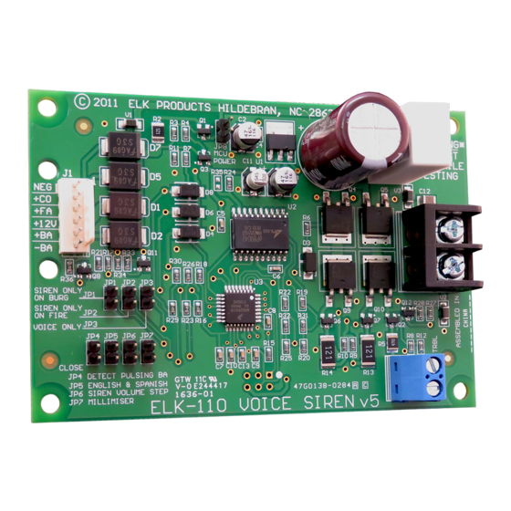 Elk Products ELK-110 Quick Start Manual