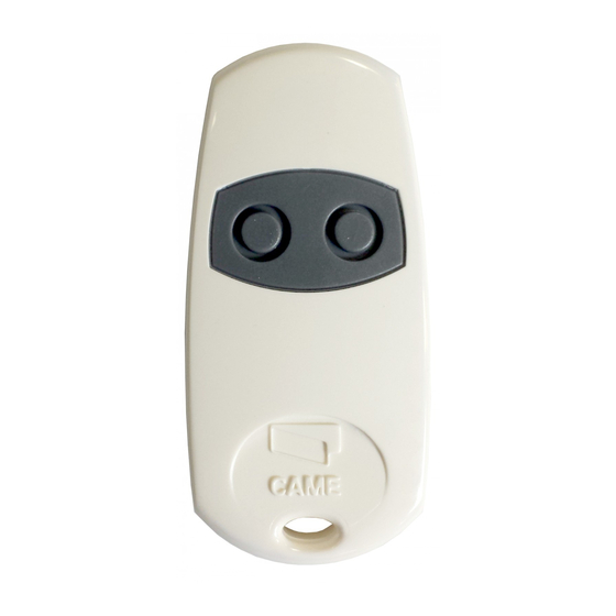 CAME TOP-862EE Manual