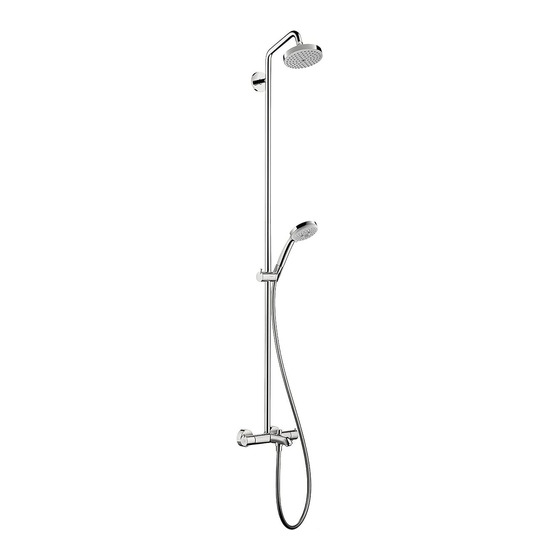 Hans Grohe Croma Showerpipe Installation/User Instructions/Warranty