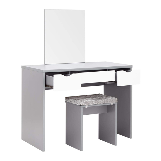 GFW ELIZABETH DRESSER with CUSHION STOOL UNIT Assembly Instructions Manual