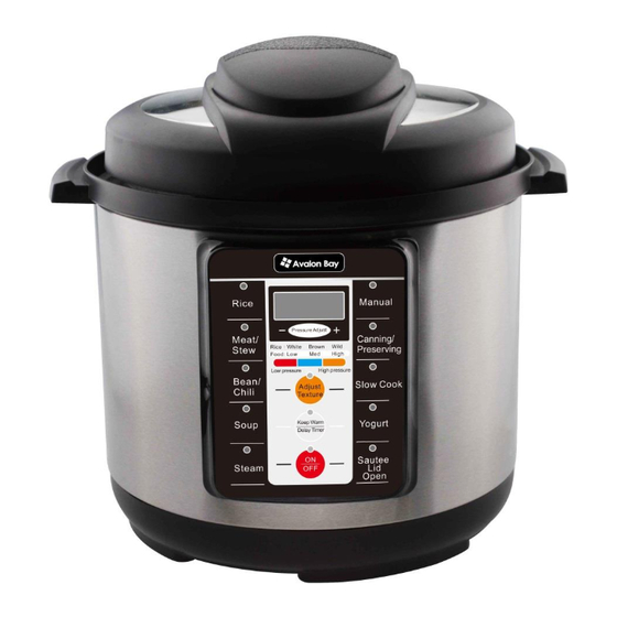 Avalon Bay PC1000SS Pressure Cooker Manuals