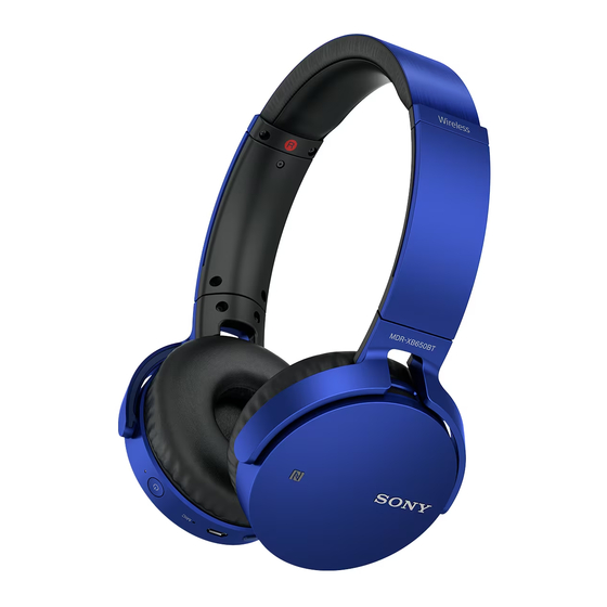 Sony MDR-XB650BT Reference Manual