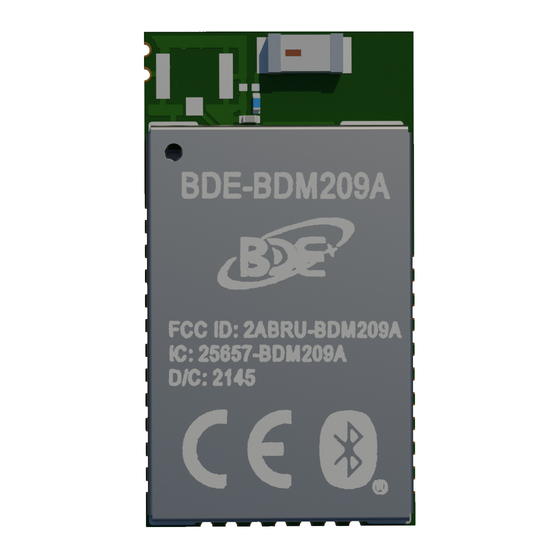 BDE BDM209A Quick Start Manual