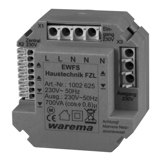WAREMA EWFS Haustechnik FZL Operating And Installation Instructions
